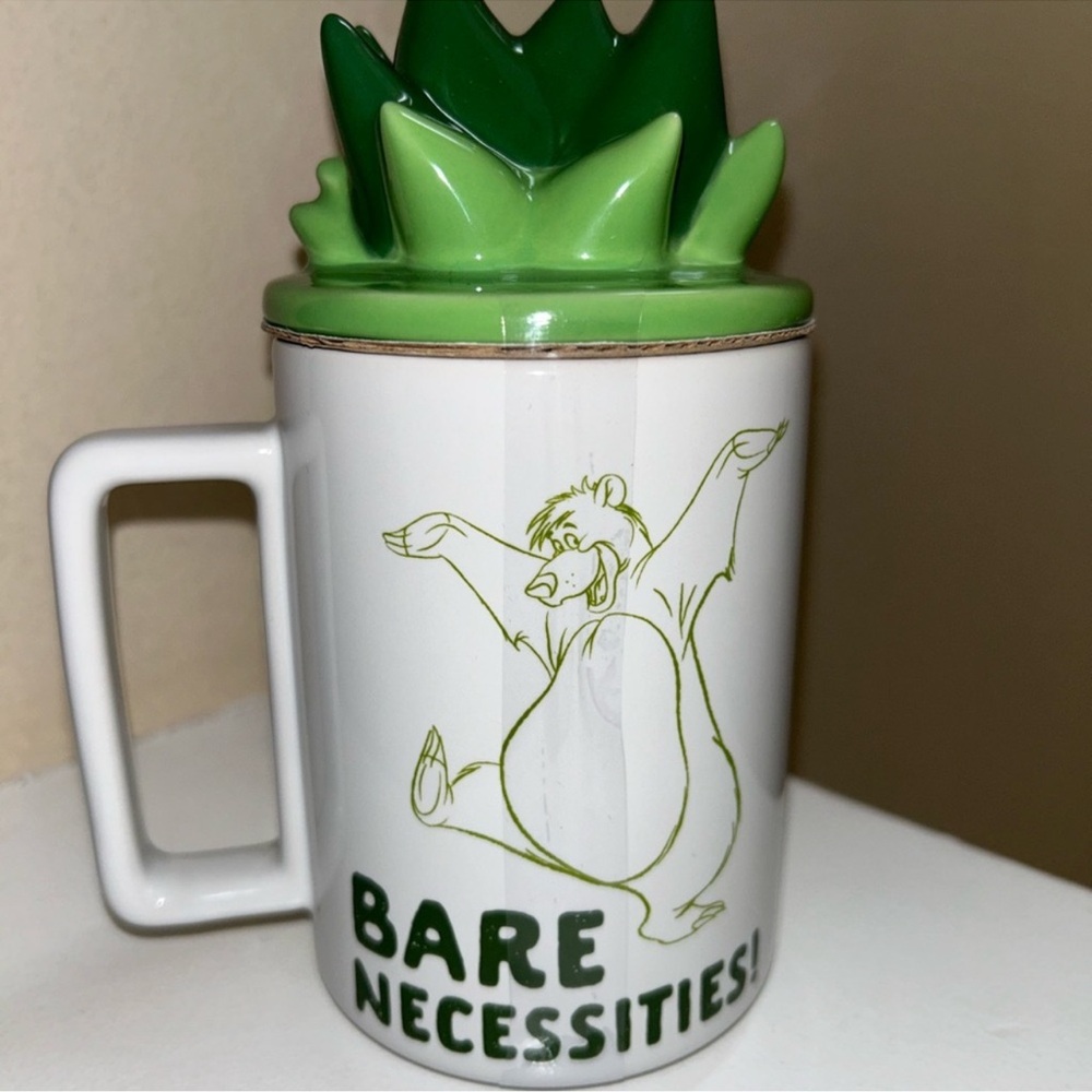 Green and White Baloo the Bear Mug with Lid